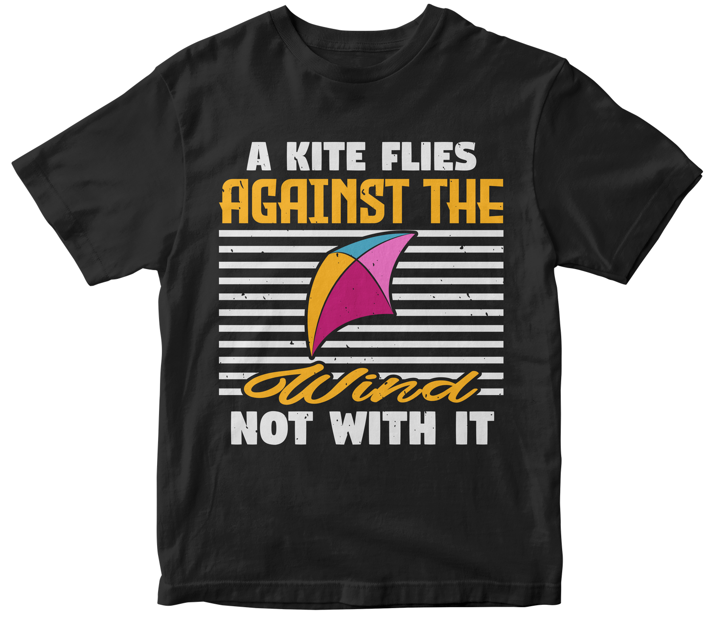 A kite flies against