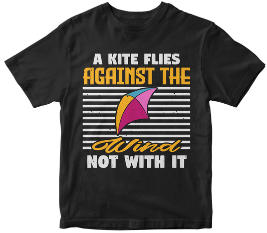 A kite flies against