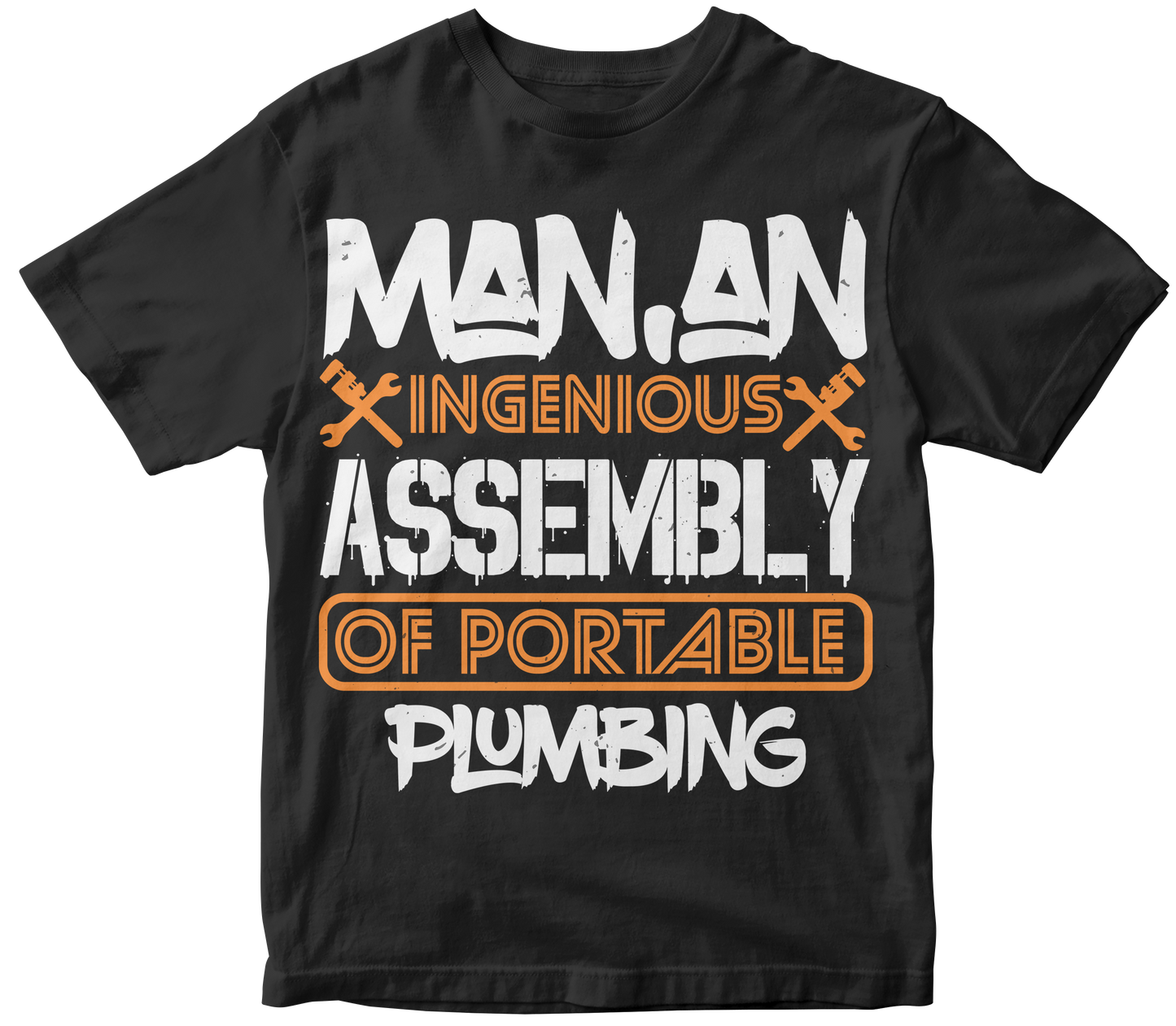 Man an ingenious assembly of portable plumbing